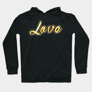 Shiny black and gold LOVE word design Hoodie